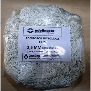 Adelinspor 2,5 mm Kord İp 3,5x2,20x0,8 m Futbol Kale Filesi