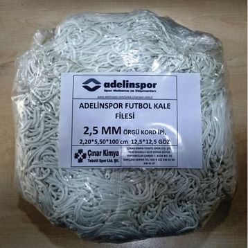Adelinspor 2,5 mm Kord İp 5,5x2,20x0,8 m Futbol Kale Filesi