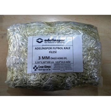 Adelinspor 3 mm Kord İpi 5,5x2,20x0,8 m Futbol Kale Filesi