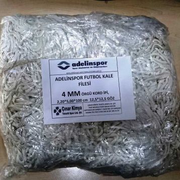 Adelinspor 4 mm Kord İpi 5,00x2,20x0,8 m Futbol Kale Filesi