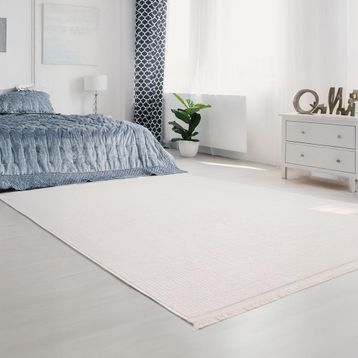 Aden ARD02 Beyaz Ardea Makinede Yıkanabilir Normal Tabanlı Yumuşak Dokulu Modern 160x200 cm Halı