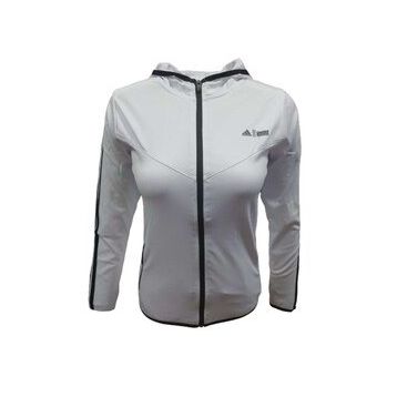 Adidas A0778 Beyaz Kadın Dalgıç Kolu Şeritli Tam Fermuarlı Sweatshirt