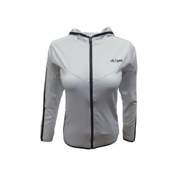 Adidas A0778 Beyaz Kadın Dalgıç Kolu Şeritli Tam Fermuarlı Sweatshirt
