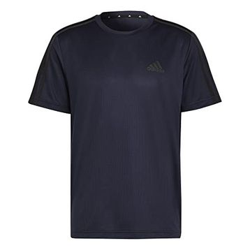 Adidas Aeroready Designed To Move Sport 3-Stripes Erkek Siyah T-shirt