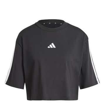Adidas Essentials 3-Stripes Cotton Loose Siyah Kadın T-shirt