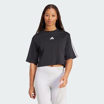 Adidas Essentials 3-Stripes Cotton Loose Siyah Kadın T-shirt
