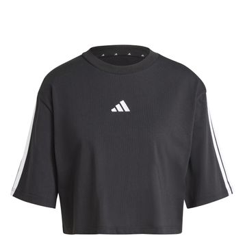 Adidas Essentials 3-Stripes Cotton Loose Siyah Kadın T-shirt