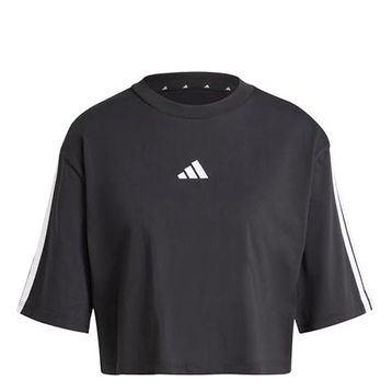 Adidas Essentials 3-Stripes Cotton Loose Siyah Kadın T-shirt