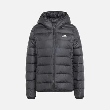 Adidas Essentials Light Down Full-Zip Siyah Hoodie Kadın Mont
