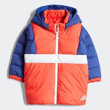 Adidas H38372 Colorblock Down Lacivert Kırmızı Beyaz Çocuk Mont