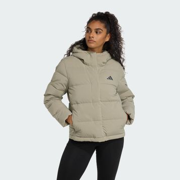 Adidas Helionic Climawarm Dolgulu Kapüşonlu Kadın Yeşil Outdoor Montu