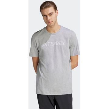 Adidas HY1695 TX Logo Tee Gri Erkek T-Shirt