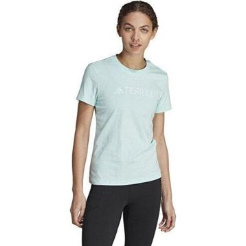 Adidas HY1713 Mavi W Logo TEE Günlük Kadın T-Shirt