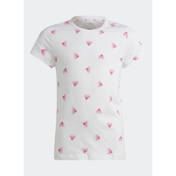 Adidas IB8918 Beyaz Desenli Kız Çocuk T-shirt