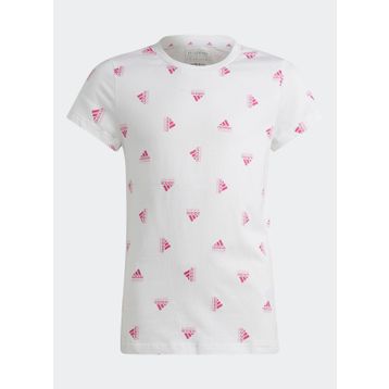 Adidas IB8918 Beyaz Desenli Kız Çocuk T-shirt