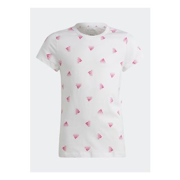 Adidas IB8918 Beyaz Desenli Kız Çocuk T-shirt