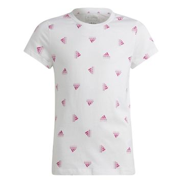 Adidas IB8918 Beyaz Desenli Kız Çocuk T-shirt