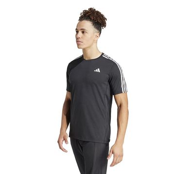 Adidas IQ3834 Own The Run 3 Stripes Siyah Erkek T-Shirt