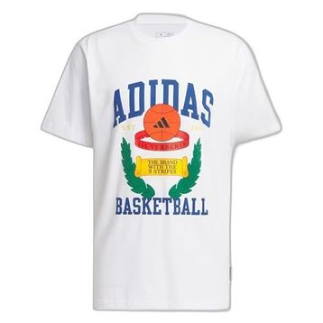 Adidas IY1158 Crest Basketball Graphic Beyaz Erkek T-Shirt