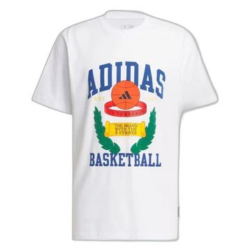 Adidas IY1158 Crest Basketball Graphic Beyaz Erkek T-Shirt