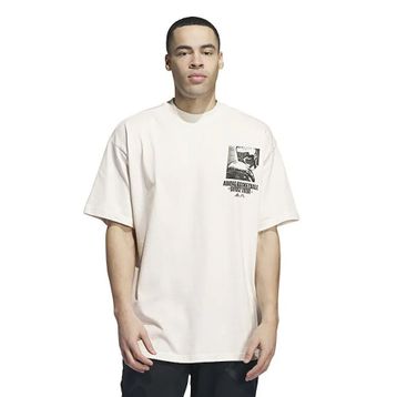 Adidas IY1594 AE GFX Tee Basketbol Bej Erkek T-Shirt