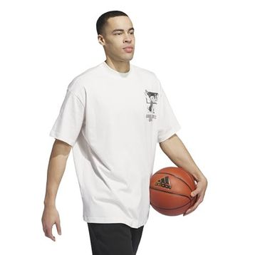 Adidas IY1594 AE GFX Tee Basketbol Bej Erkek T-Shirt