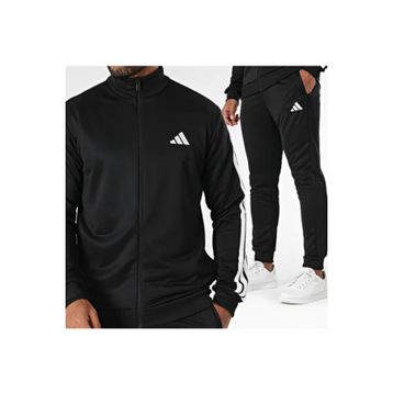 Adidas JC5375 Sportswear Basic 3-Stripes French Terry Siyah Günlük Stil Erkek Eşofman Takımı
