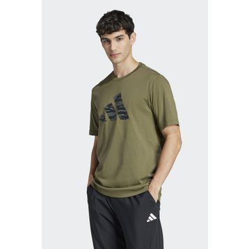 Adidas JI6768 Yeşil Camo Logo Günlük Stil Erkek T-Shirt