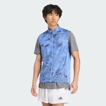 Adidas JL8727 Mavi Own The Run Spray DYE Vest Erkek Koşu Yelek