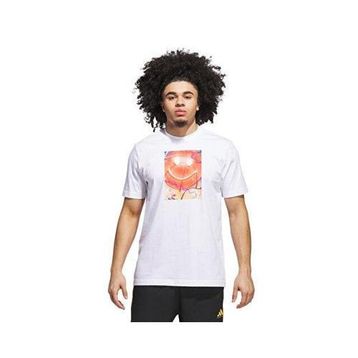 Adidas JV8433 Beyaz Basketball Is Happiness Grafik Basklı Erkek T-Shirt