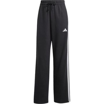Adidas JW7182 Siyah - Beyaz Sportswear Essentials 3-Stripes Open Hem French Terry Pants