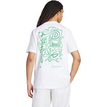 Adidas JX7475-001 Beyaz Stadium Crowd Loose Graphic Erkek Tişört