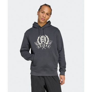 Adidas JX8186-001 Gri Varsity Loose Hoodie Erkek Sweatshirt