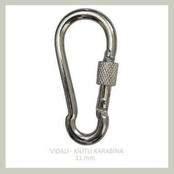 Adilon 11 mm Vidalı Galvanizli Karabina