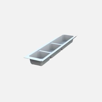 Adilon Üç Bölmeli 10 cm Beyaz Kaşıklık