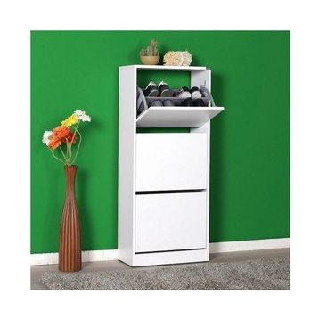 Adore Beyaz Flat Duo 3 Katlı Ayakkabı Dolabı