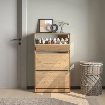 Adore Flat Duo Florida Meşe 3 Katlı Geniş Ayakkabılık