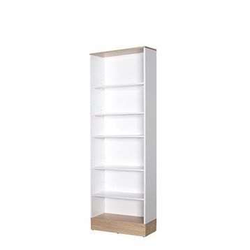Adore İtalyan Meşe / Beyaz Base Genç Odası 6 Raflı Kitaplık