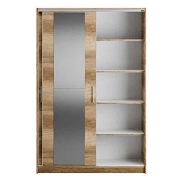 Adore Mobilya 120x182x52 cm Açık Ceviz Sürgülü Aynalı Gardırop