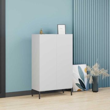 Adore Mobilya 72x119x34 cm Pool 6 Raflı 2 Kapaklı Çok Amaçlı Dolap