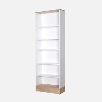 Adore Mobilya Base Genç Odası Beyaz-Meşe 6 Raflı Kitaplık