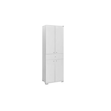 Adore Mobilya Diamond Tek Çekmeceli ve 4 Kapaklı Parlak Lake Beyaz 60 x 187 x 38 cm Dolap