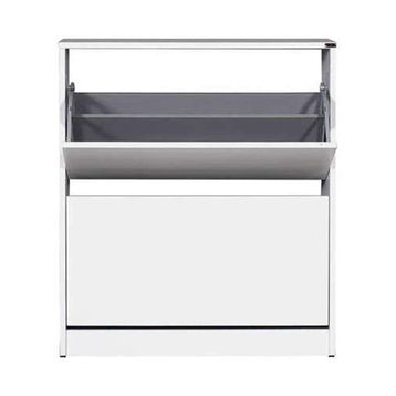 Adore Mobilya Flat Duo Beyaz 2 Katlı Ayakkabılık Dolabı
