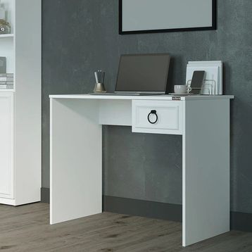 Adore Mobilya Hampton Mat Beyaz 90x75x51 cm Çekmeceli Çalışma Masası
