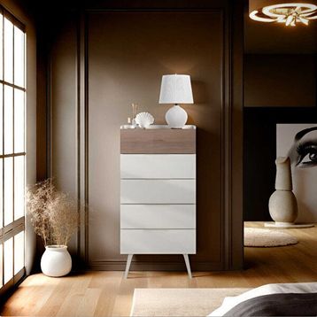 Adore Mobilya Milano Vizon Zebra 60x121x44 cm 5 Çekmeceli Şifonyer