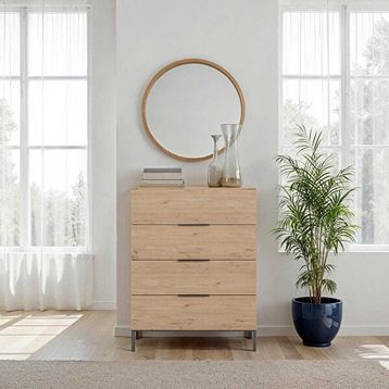 Adore Mobilya Oryana Florida Meşe 80x104x44 cm 4 Çekmeceli Şifonyer