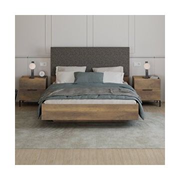 Adore Mobilya Oryana Koyu Ceviz 171x120x206 cm Çift Kişilik Karyola