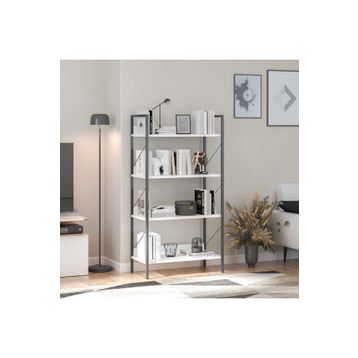 Adore Mobilya Profile Diamond Beyaz Siyah 73x136x35 cm 4 Raflı Kitaplık