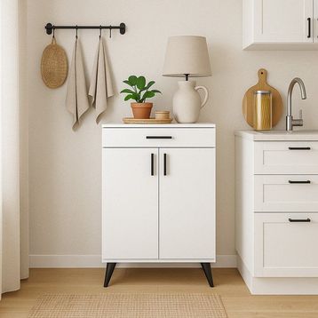 Adore Mobilya Retro Beyaz 69x103x34 cm Çok Amaçlı Dolap