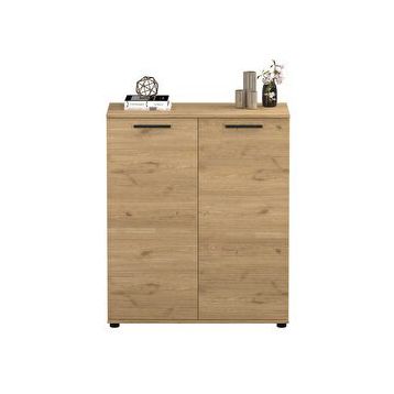 Adore Mobilya Trendline Florida Meşe 91x108x35 cm Çok Amaçlı 2 Kapaklı 5 Raflı Dolap